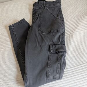 SPANX Women’s Skinny Cargo Jeans in Charcoal Gray